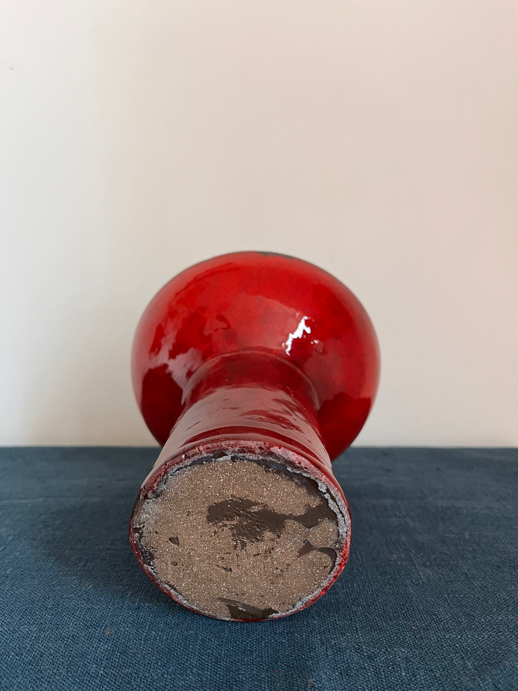 Coupe en céramique rouge et céladon