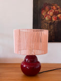 Lampe en céramique bordeaux et rose